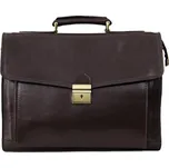 Gregorio Kožená aktovka Pepe tm. hnědá