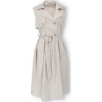 Dámské šaty Vestové šaty bez rukávu MC 23264 barva: béžová, velikost: S/M