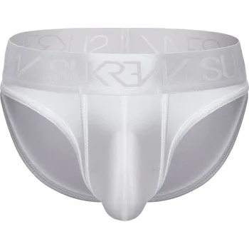 Pánské erotické prádlo Slipy Sukrew Classic Brief White Shimmer S, bílé pánské slipy