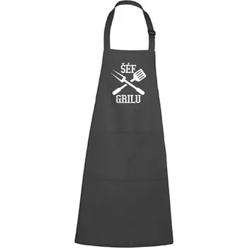 Kuchyňská zástěra Zástěra s potiskem Šéf grilu Barva zástěry: Antracitová