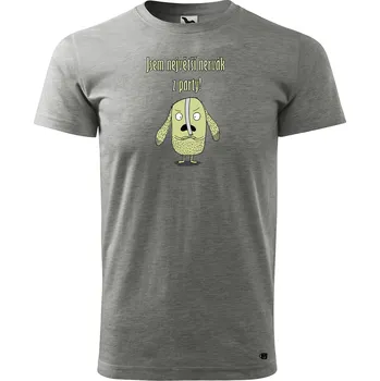 Pánské tričko Pánské tričko s potiskem Nervák z party Velikost: 4XL, Barva trička: Tmavě šedý melír