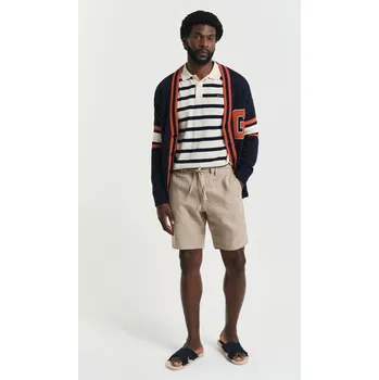Pánské kraťasy ŠORTKY GANT REL LINEN PINSTRIPE DS SHORTS CONCRETE BEIGE