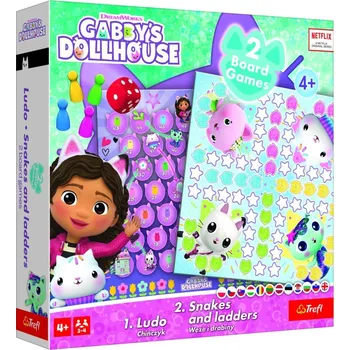 Desková hra Gábinin kouzelný domek, 2v1: Člověče, nezlob se a Hadi a žebříky - Trefl