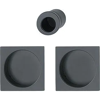 HOPPE sada mušlí pro posuvné dveře 4921 BL, hranatá rozeta, hliník černý matný