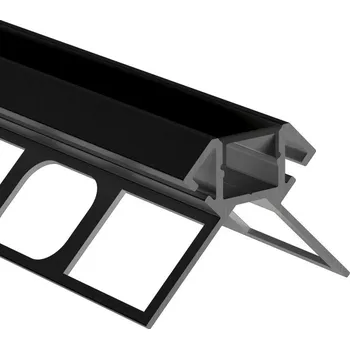 LED páska Hliníkový profil pro obklady a dlažbu černý DS, 39x27mm, bez difuzoru, 2m