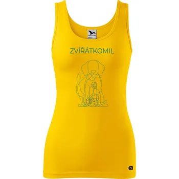 Dámské tílko s potiskem - Zvířátkomil Velikost: XL, Barva: Žlutá