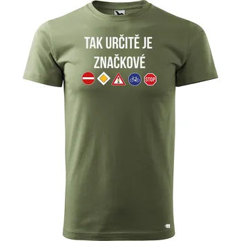 Pánské tričko Pánské tričko s potiskem Značkové Velikost: XL, Barva trička: Khaki
