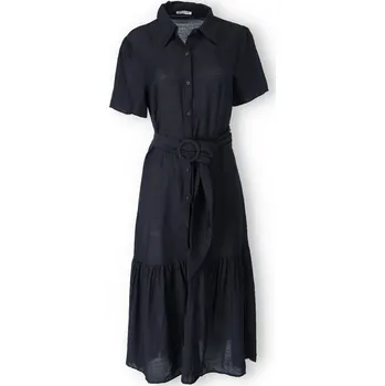 Dámské šaty Košilové šaty s volánem MC 23285 barva: černá, velikost: L/XL