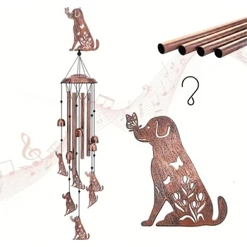 Zahradní dekorace BAF Kovová zvonkohra. Pes. Délka 86 cm