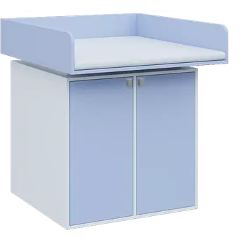 přebalovací pult a komoda QPP - 100D přebalovací pult, 1100x900x900, bílá/blankyt, koženka bílá