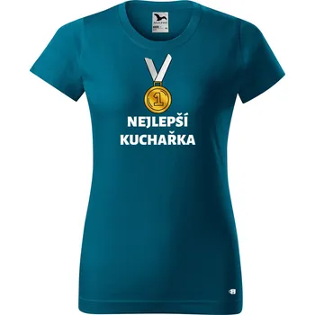 Dámské tričko Dámské tričko s potiskem Nejlepší kuchařka Barva trička: Petrolejová - 93, Velikost: XS
