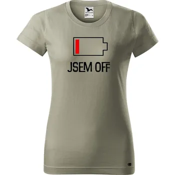 Dámské tričko Dámské tričko s potiskem - Jsem off Barva trička: Světlá khaki - 28, Velikost: 2XL