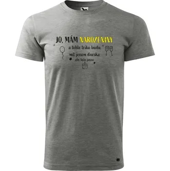 Pánské tričko s potiskem Narozeninové tričko Velikost: 4XL, Barva trička: Tmavě šedý melír
