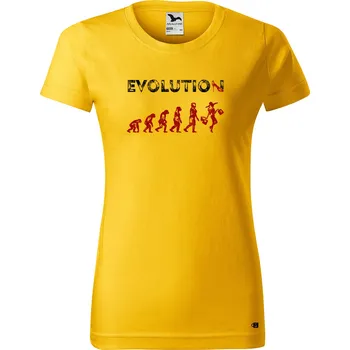 Dámské tričko Dámské tričko s potiskem Evoluce nákupy Barva trička: Žlutá - 04, Velikost: XS