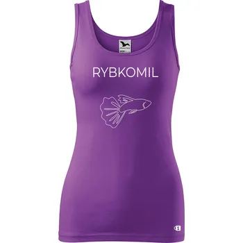 Dámské tílko s potiskem - Rybkomil Velikost: M, Barva: Fialová