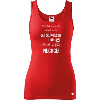 Dámské tílko s potiskem - Líná Velikost: XL, Barva: Červená