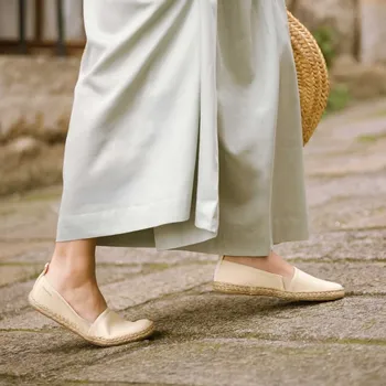 Dámské baleríny SHAPEN ESPADRILKY PLAYA Wide Beige | Dámské barefoot espadrilky - 43