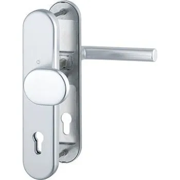 Dveřní kování Bezpečnostní sada AMSTERDAM, klika-koule, PZ 88 mm, 62-72, hliník stříbrný elox