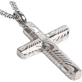 Počítačová hra křížek Silver Spirit Cross s řetízkem - damascus