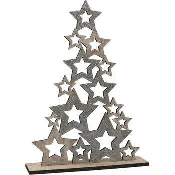Vánoční dekorace Dekorace stromek hvězdy stříbrný 30 cm 2009262