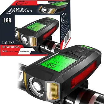 Cyklosvítilna GOTEL L8R LAMPA NA KOLO LCD POČÍTADLO 2v1 HORN