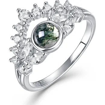 Prsten Olivie Stříbrný prsten MECHOVÝ ACHÁT 9532 Velikost prstenů: 10 (EU: 62-64) Ag 925; ≤2,6 g.