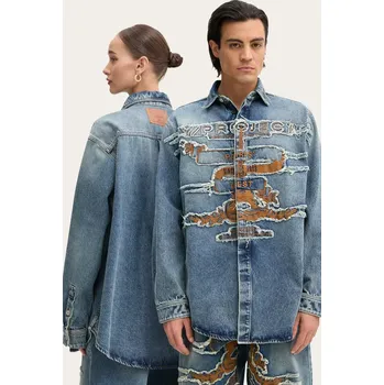 Pánská košile Džínová košile Y/Project EVERGREEN PARIS' BEST PATCH DENIM SHIRT, L, modrá, 55J