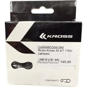 Řetěz na kolo Řetěz Kross 6/7/8 rychlostní 114 članků šedivý