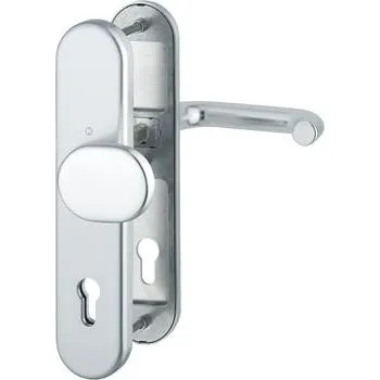 Dveřní kování Bezpečnostní sada PARIS, klika-koule, PZ 92 mm, 77-82, hliník F1 stříbrná přír.