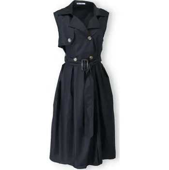 Dámské šaty Vestové šaty bez rukávu MC 23264 barva: černá, velikost: L/XL