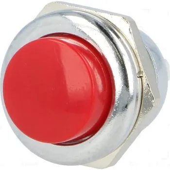 vypínač SCI Přepínač tlačítkový bez aretace SPST očka červený kov