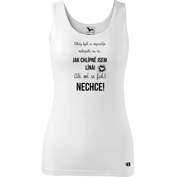 Dámské tílko s potiskem - Líná Velikost: 2XL, Barva: Bílá