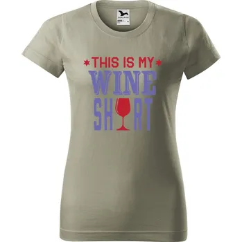 Dámské tričko Dámské tričko s potiskem Wine shirt Barva trička: Světlá khaki - 28, Velikost: S
