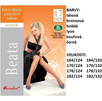 Dámské punčochy Dámské punčochové kalhoty nadměrné ARIADNE BEATA Velikost: 182/132 TĚLOVÁ