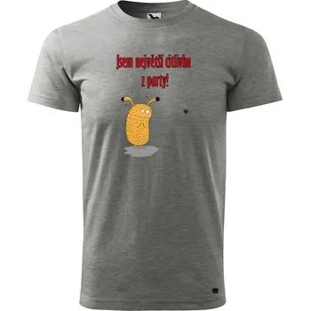 Pánské tričko Pánské tričko s potiskem Citlivka z party Velikost: 3XL, Barva trička: Tmavě šedý melír
