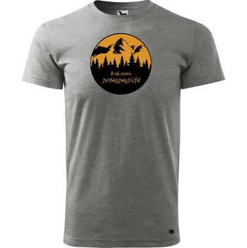 Pánské tričko s potiskem Dobrodružství Velikost: L, Barva trička: Tmavě šedý melír