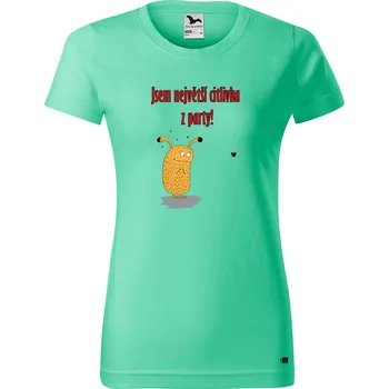 Dámské tričko Dámské tričko s potiskem Citlivka z party Barva trička: Mátová - 95, Velikost: S