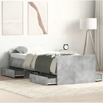 Nábytek vidaXL Rám postele bez matrace 90x190cm Technické dřevo [3203815] Barva: Betonová šedá