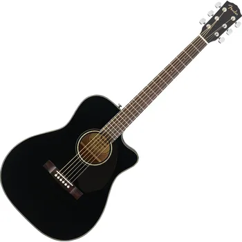 Strunný nástroj Fender CC-60SCE Concert Black Elektroakustická kytara Jumbo