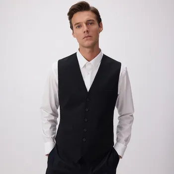 Pánské sako Reserved - Jednořadá vesta s vlnou - černý - 7465Z-99X - 7465Z-99X-L-2