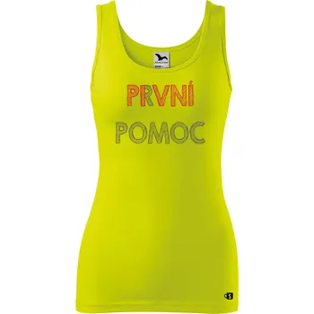 Dámské oblečení Dámské tílko s potiskem Pivní pomoc Velikost: M, Barva: Limetková