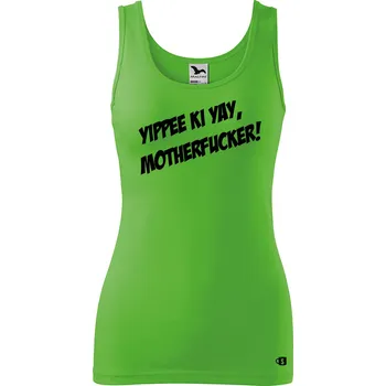 Dámské tílko s potiskem Yippee ki yay Velikost: XL, Barva: Apple green