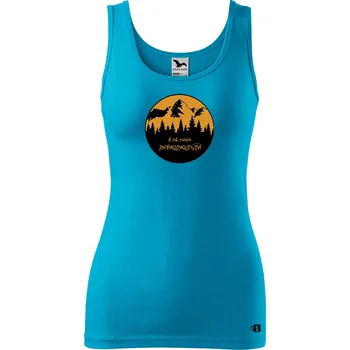 Dámské tílko s potiskem - Dobrodružství Velikost: S, Barva: Tyrkysová