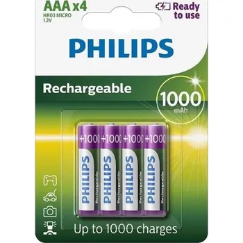 Článková baterie Baterie Philips nabíjecí AAA 950mAh 4ks