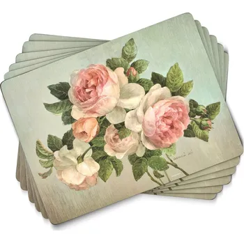 Podtácek Pimpernel Antique Roses korkové prostírání 30,5x23cm střední sada 6ks růže