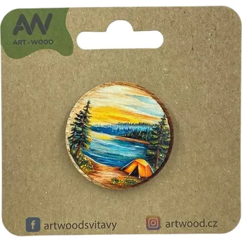 Brož art-wood.cz Dřevěná brož - Pro kempaře