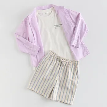 Reserved - Pruhované bavlněné kraťasy - světle modrá - 4412N-50X - 4412N-50X-128