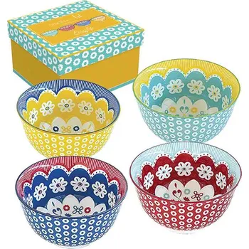 Easy Life, Itálie Easy Life - Keramické misky Daisy malé v dárkové krabičce 4 ks - 11 cm Barva: jako na obrázku, Velikost: 11x11