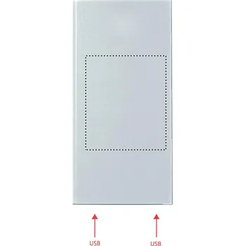 Powerbanka Solární power banka 8000 mAh 5 TOP PAD, 70x60mm Tamponový tisk, 1 barva