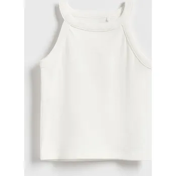 Dívčí oblečení Reserved - Bavlněný top - krémová - 903EA-01X - 903EA-01X-U14